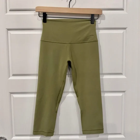 Lululemon Wunder Train High-Rise Crop 21” Bronze Green Leggings Size 2 - Picture 4 of 7